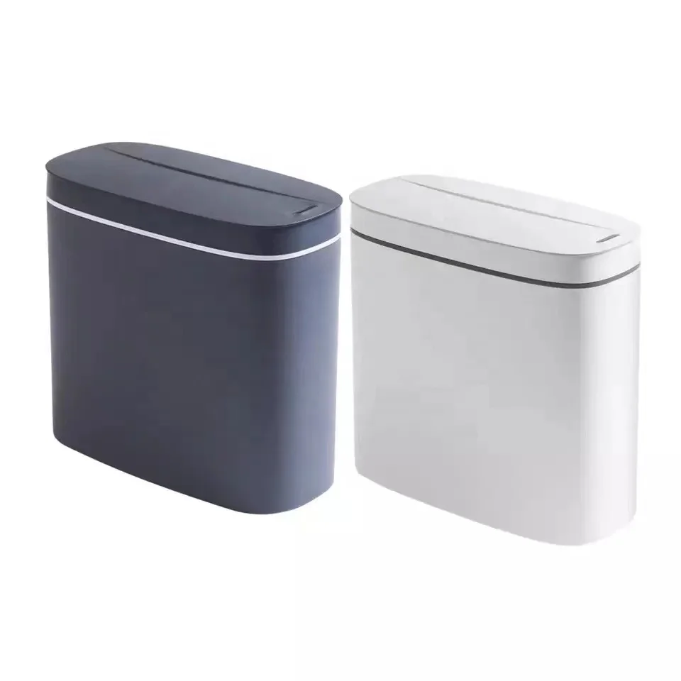 13L Smart Cracked Trash Can Auto Sensor IPX5 Waterproof 15cm Garbage Can Infrared and Knock Sensing Narrow Wast Bin