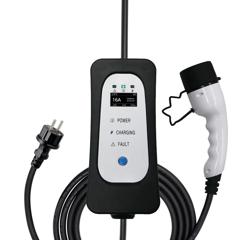 Уровень 2 ev 16a iec зарядный кабель, портативное зарядное устройство для электромобиля Тип 2