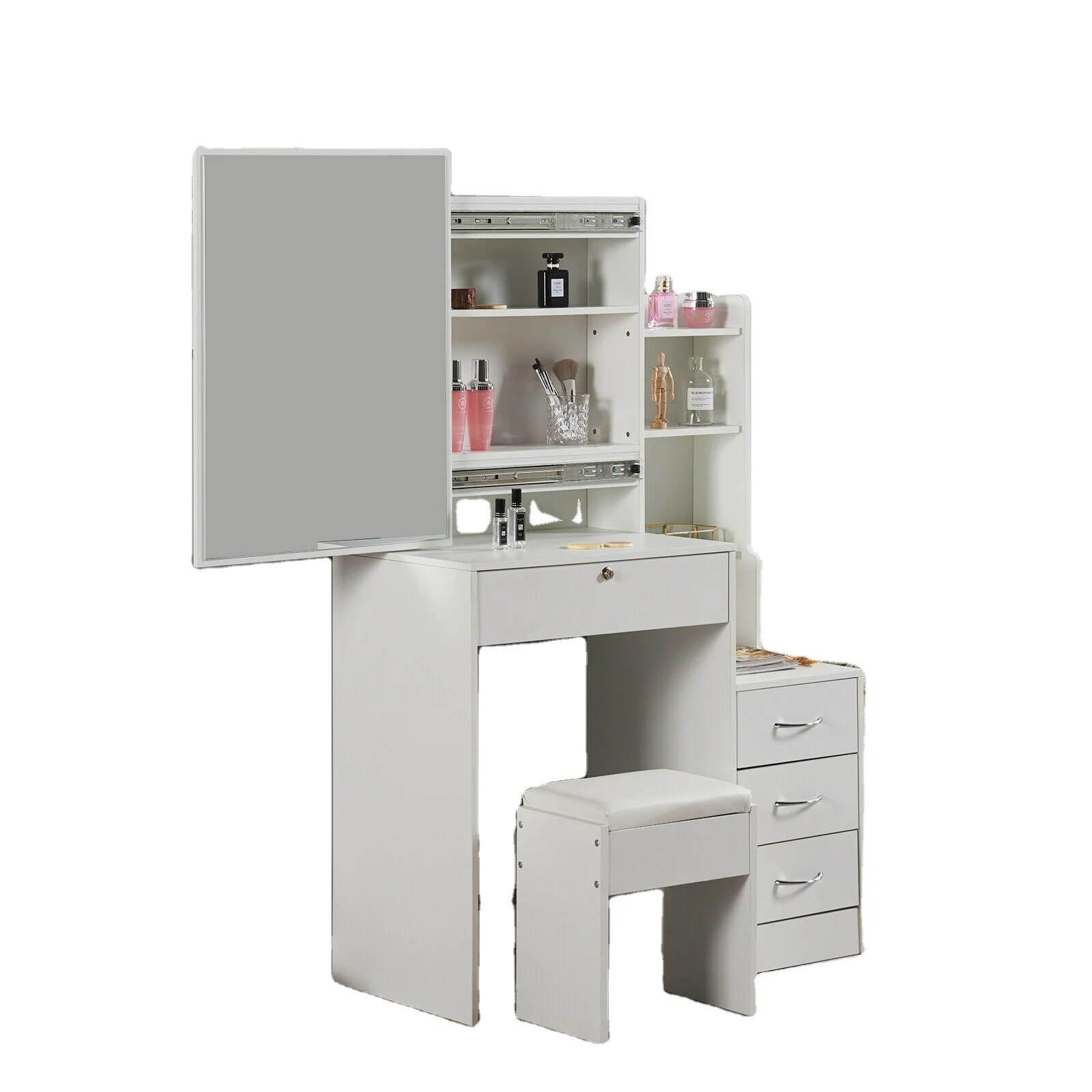 Luxury Modern Professional Make Up Table Vanity Set Dressing Makeup Dresser With Mirror