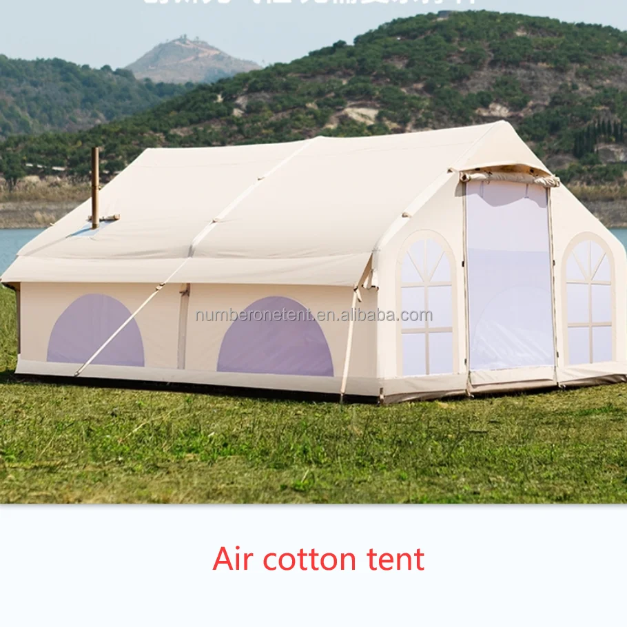 New design air cotton 3m 4m Canvas inflatable Bell Tent Waterproof 4 Season Luxury Outdoor Glamping Yurt Tent Camping Tent