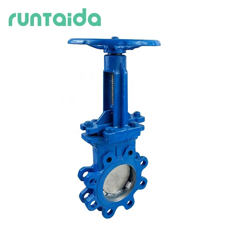 Casting steel PZ73X PN10 PN16 handwheel lug type slurry mud slide wcb sluice knife gate valve