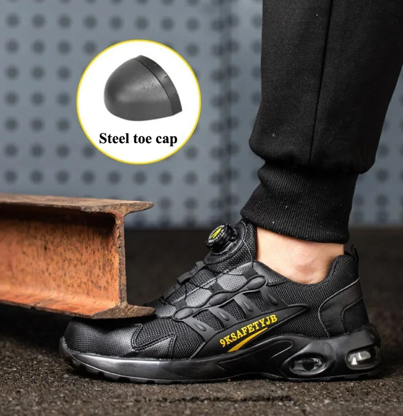 Walk freely Comfortable Hot Sale Fabric Style Sports Safety Shoes Light Weight Button work shoes Steel Toe Hiking Sneakers