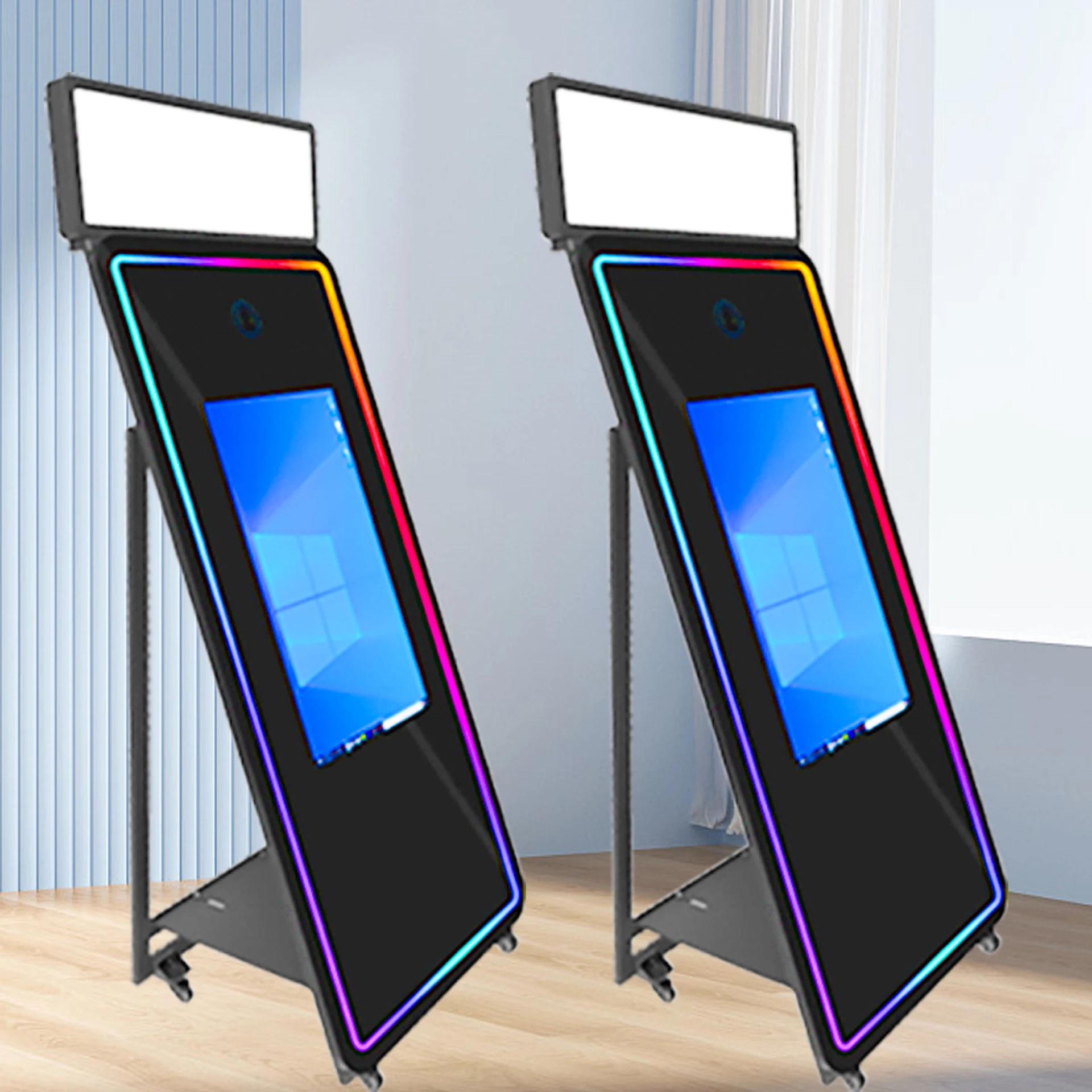 2024 Newest design Selfie Station mirror photo booth digital  photo booth With Printer and Camera