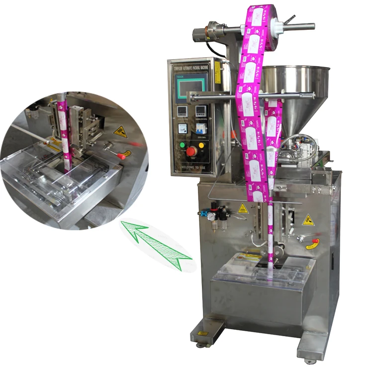Automatic tomato sauce packaging machine 4 side seal sachet milk malt vinegar packing machine