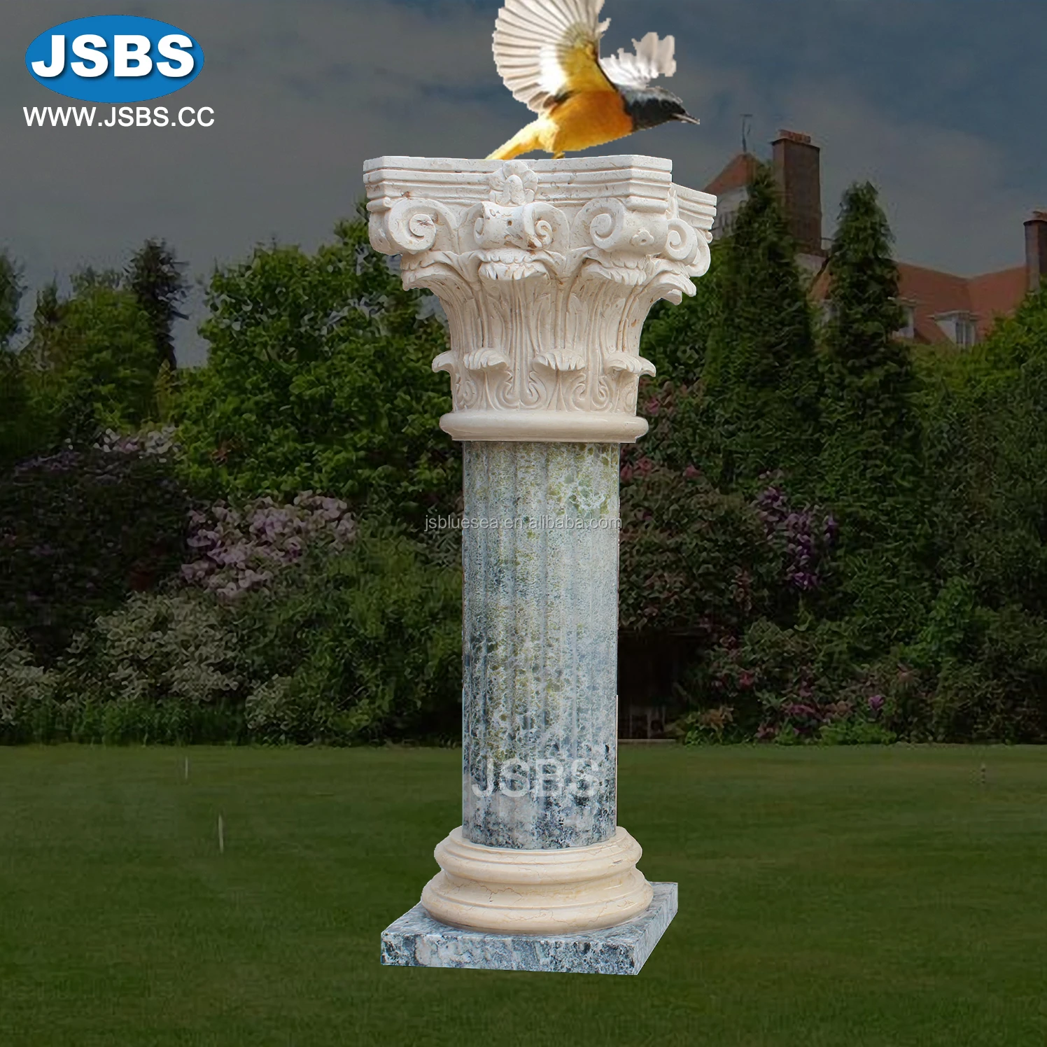 modern home decorative white marble pillars and columns corner post luxury leaves design