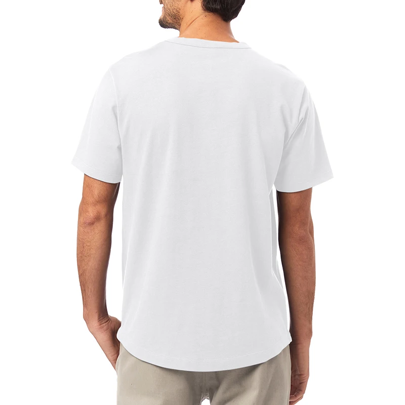 
55%hemp/45%cotton crewneck hemp blend fitted men white t shirt 
