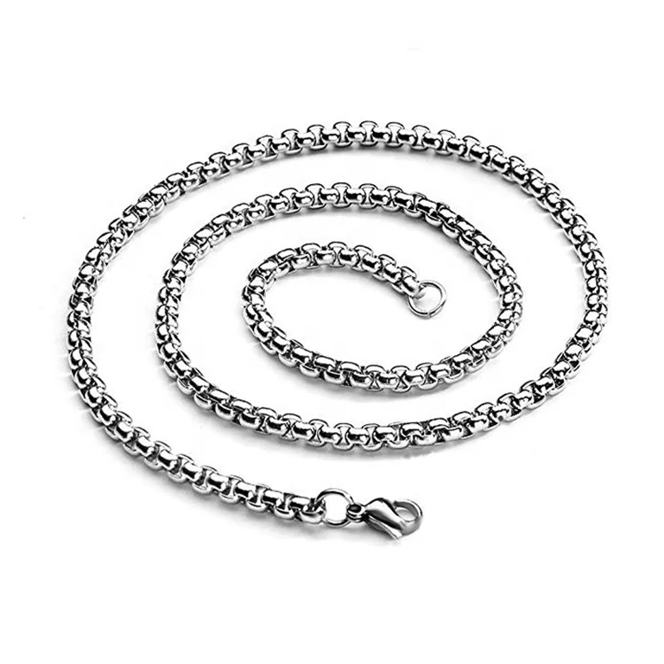 316L Stainless Steel Chain Square Pearl Necklace PVD plating 18K gold Hiphop pendant Black Necklace for Men Jewelry Wholesale