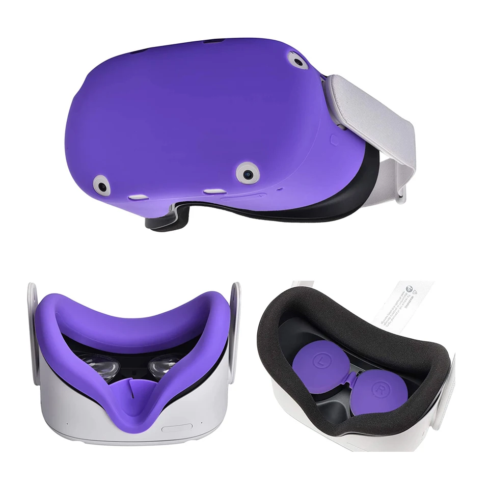 VR Oculus Quest 2 Silicone Cover Kit Set Combination For Quest 2 Eye Mask Pad Controller Grips Cover Replacement