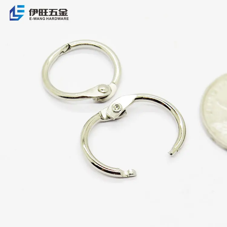 Yiwang 0,6 дюймовое металлическое серебро с отрывными листами книги связующее кольцо никелированный откидной уплотнительное кольцо