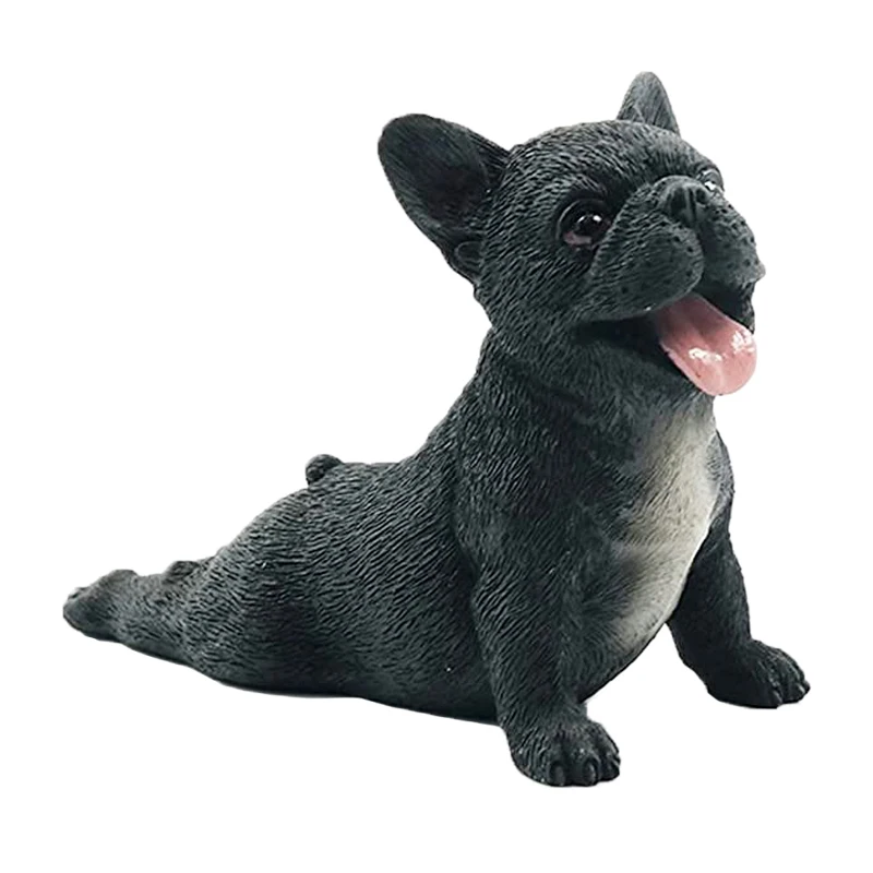 Custom home furnishings decor simulation resin animal Frenchies dog model figurine polyresin lying French bulldog statue