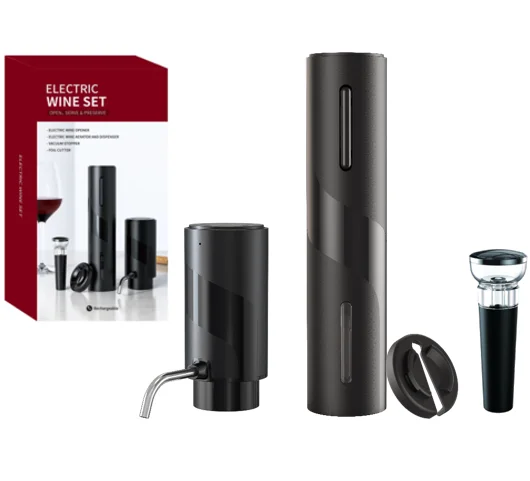 Подарочный набор для вина от производителя с логотипом на заказ Электрический штопор для вина автоматический графин насос Диспенсер Электрический аэратор для вина