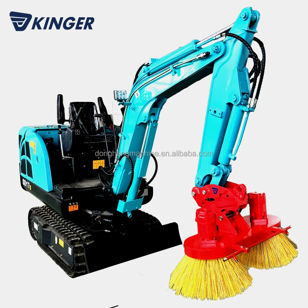 KINGER excavator sweeping brush broom hydraulic road cleaning head broom