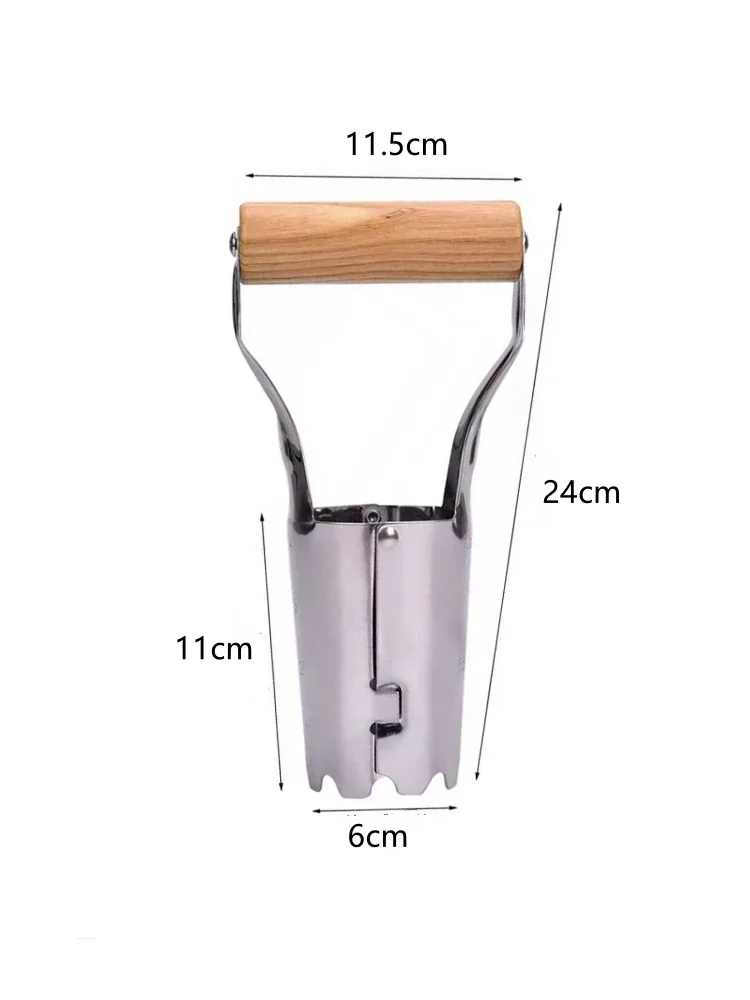 Vegetable Strawberry Garden Soil Release Bulb Wooden Handle Mini Planter seed Transplanting Tool