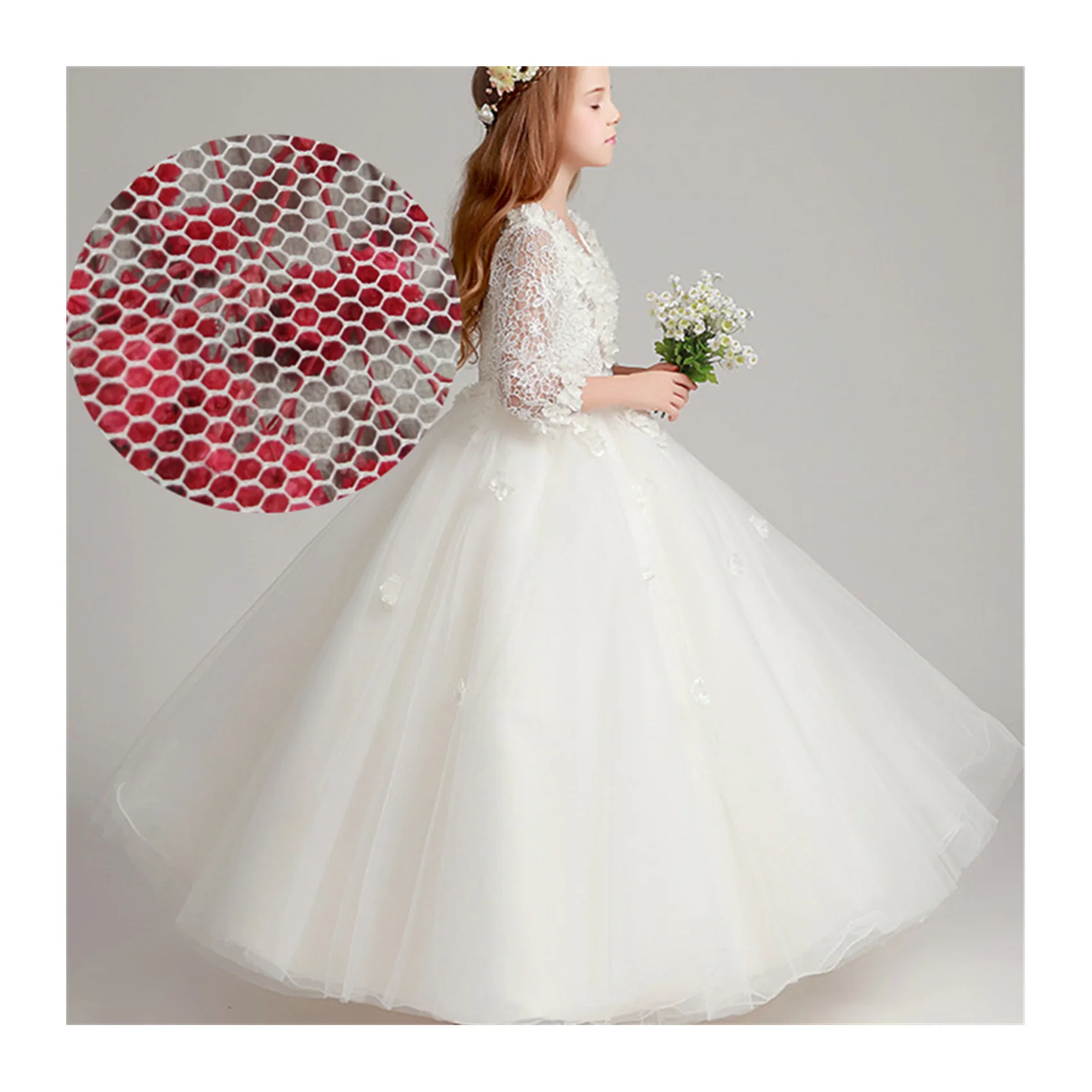 
Crinoline Fabric Stiff Mesh Fabric for Wedding Dress and Evening Dress 