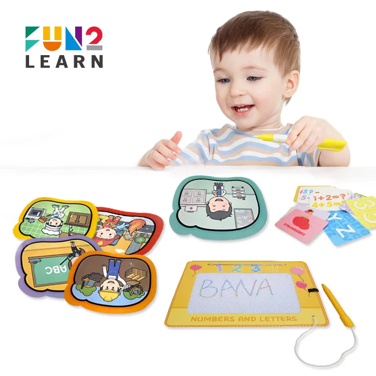Fun 2 Learn 2 in 1 Aqua Doodle Board and Magnetic Drawing Board Toy STEAM Preschool Learning Toy Educational