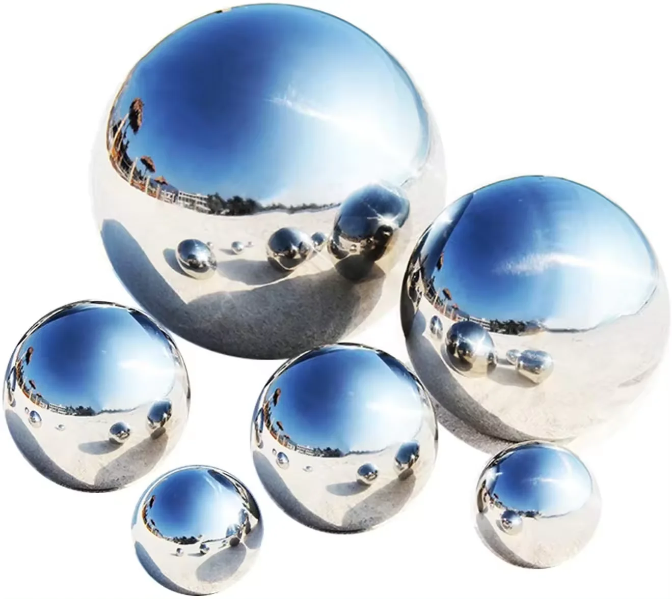 300mm High polished Stainless Steel Mirror Decoration Ball Hollow Steel Sphere for Christmas Tree