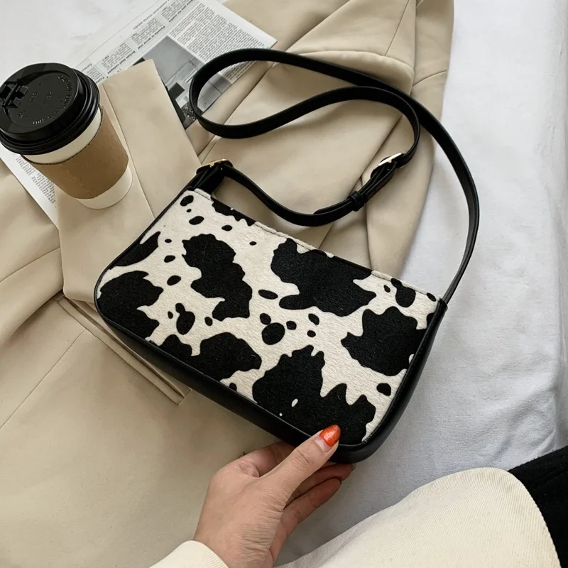 
Новые стильные кошельки и сумочки из мягкой искусственной кожи, модные сумки на плечо, сумка через плечо с коровьим принтом для женщин и девочек 