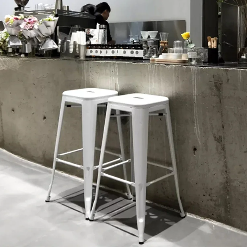 Industrial Style Colorful Retro Metal Furniture Sets Iron Bar Stool Chair Dining Tables and Chairs Set for Cafes Restaurants