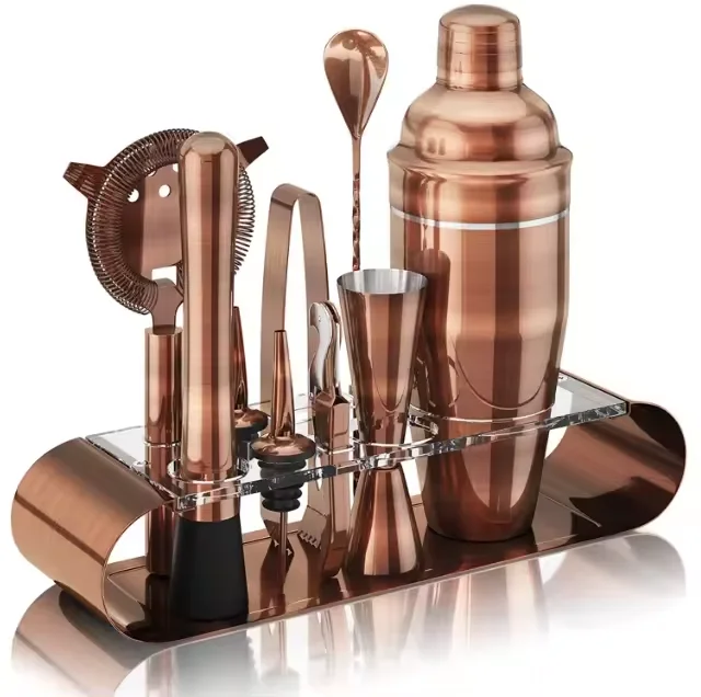 wine dispenser cocktail shakers stainless steel mini  luxury gold pink cocktail shaker set kit