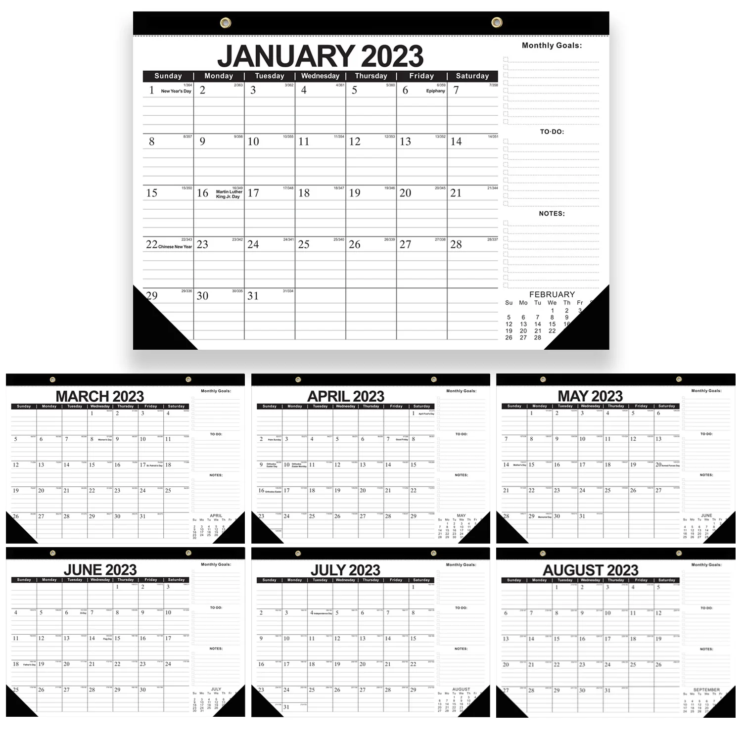 Высокое качество креативный на заказ 2022-2023 толстая бумага настенный календарь для молока Еженедельный