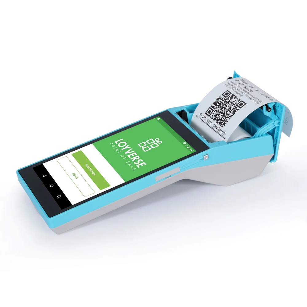 5.5 inch  android handheld 4g mobile pos systems with thermal printer