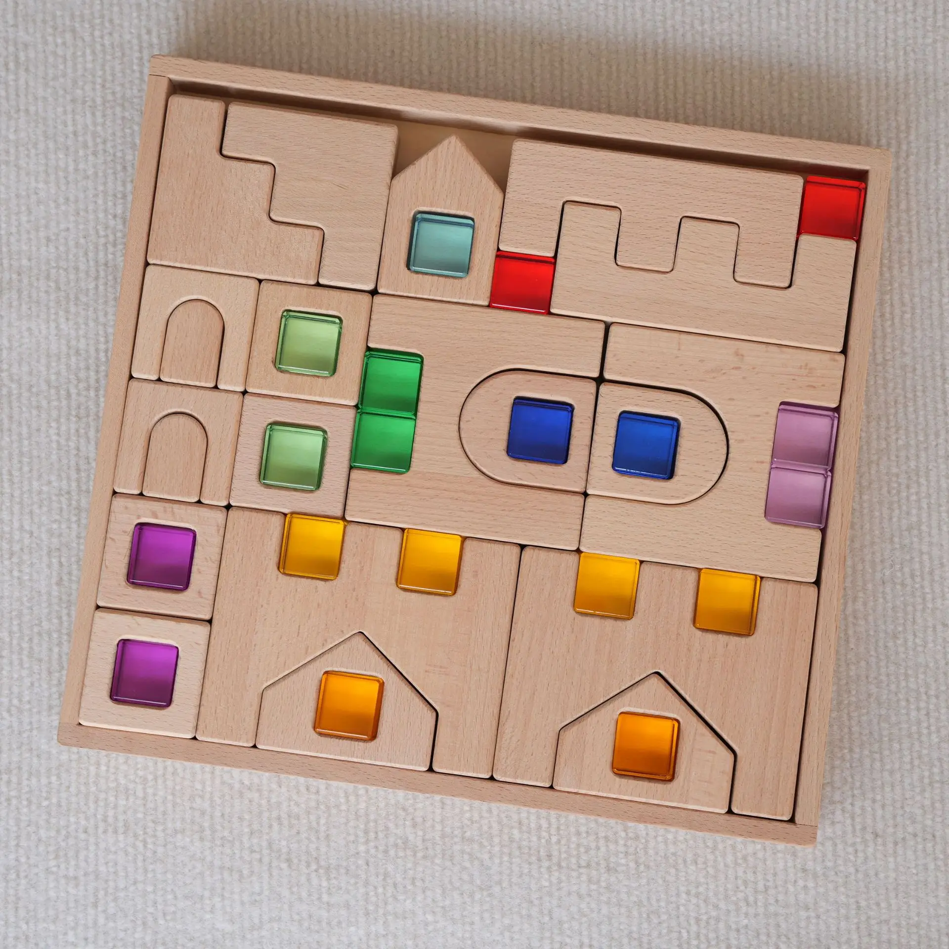 Creative Castle Building Blocks with Lucent Cubes - Unleash the Imagination Montessori  Arabian Castle Wooden Blocks