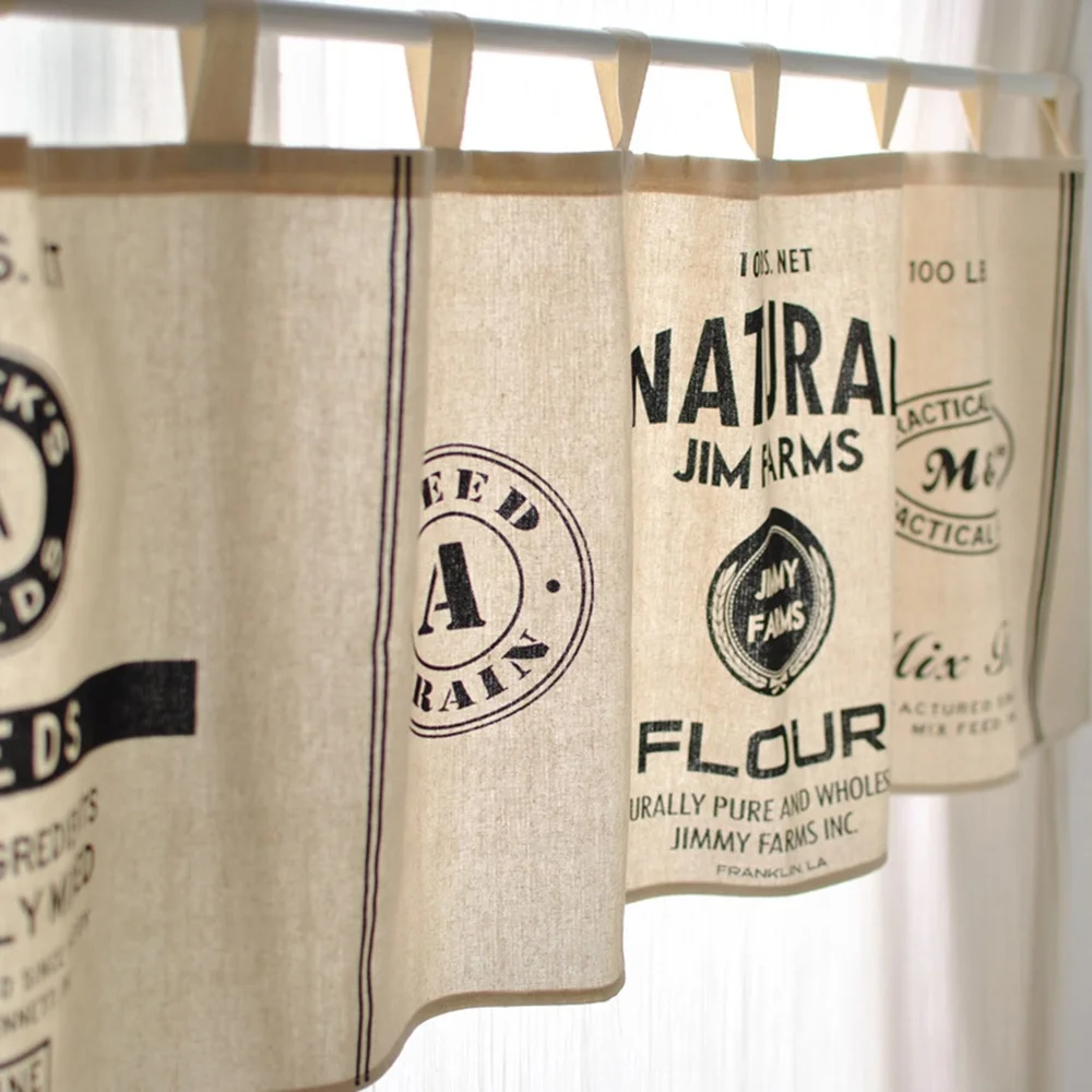 Ready Europe USA nice popular cute polyester nice small printed kitchen curtain Isolation dust-proof decorative door curtain