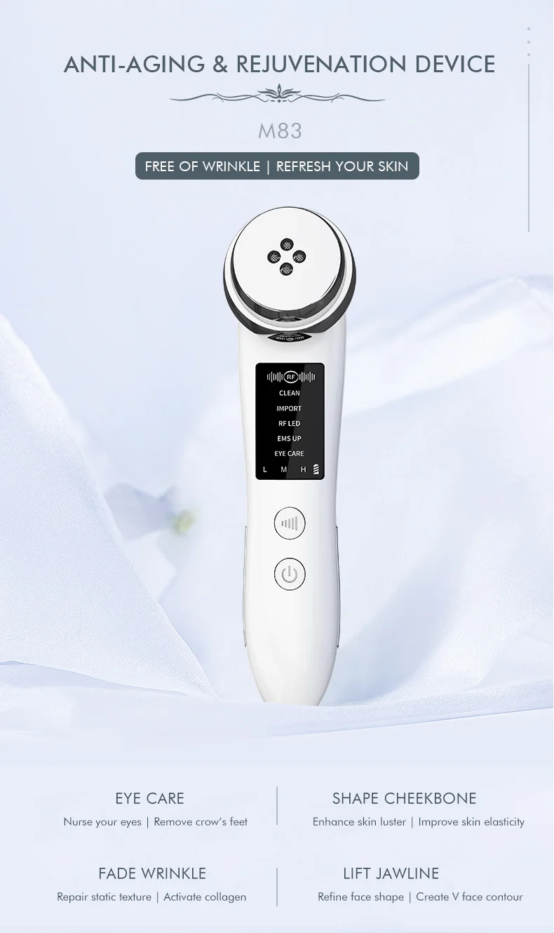 Moisture Red Blue EMS  Phototherapy Eye care Anti-aging Rejuvenation Device Deep Cleaning Beauty Lifting  Facial Beauty Massager