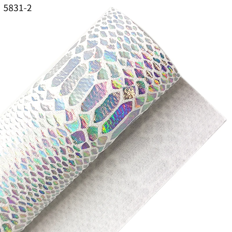 Wholesale 0.5-0.6MM Highlights Snake Pattern Making Hair Bow Soft Faux Leather