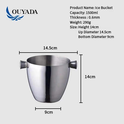 
Factory Direct decorative double wall silver stainless steel metal bucket 1l 5l 10l 16l 30l beer small mini metal bucket 
