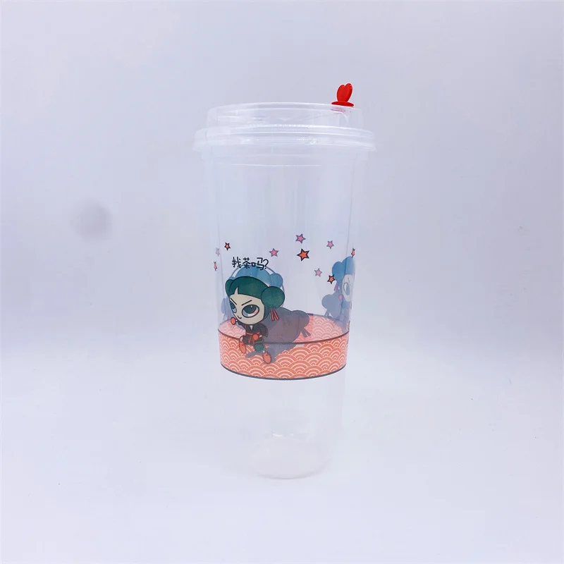 500ml 700ml 360mlcustom Print logo Bubble Tea Drinking Plastic PP Cup