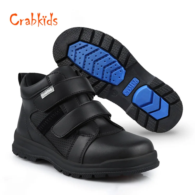 Crabkids Sneakers Casual Boy Soft Leather Sole Kids Middle For Sports Tennis Shoes School Children Shoe Black Kid Sneaker