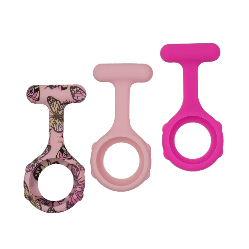 Printed Butterfly Rubber Doctor Fob Pocket Nurse Watch Medical Gift Hospital Silicone Case for Silicone