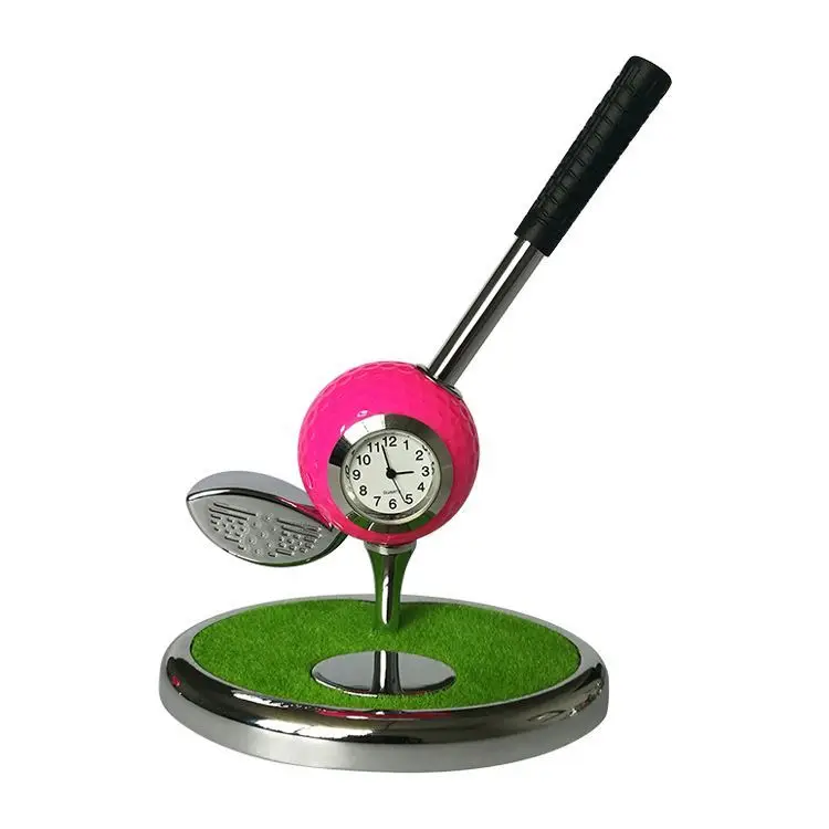 New Design Golf Stuff Pen Holder Mini Desktop Golf Ball Pen Stand