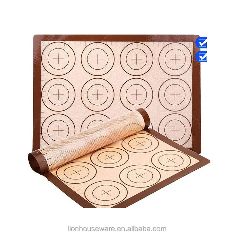 Oven Silicone Baking Paper - Set of 2 Non-Stick Quarter Sheet  Professional Food Safe Tray Pan Liners  21x30cm