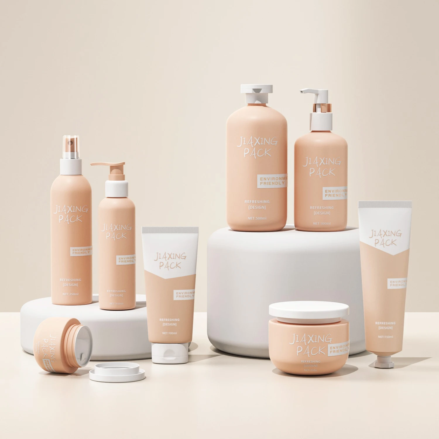 Luxury eco PCR packaging plastic recycled HDPE body wash bottle empty cosmetic lotion pump shampoo bottle