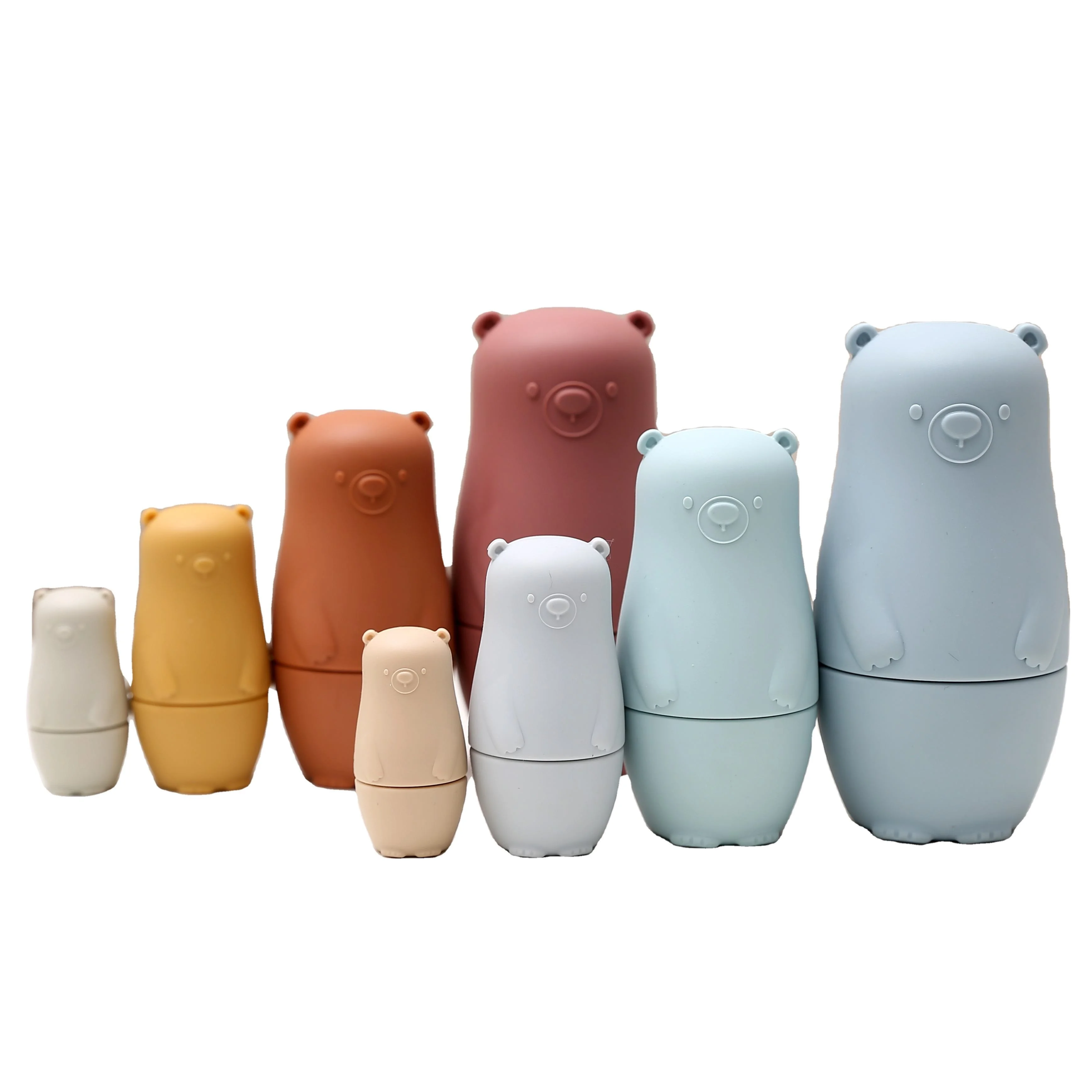 Montessori Toy Educational, Silicone Nesting Doll Toys for Children Toys ,Nesting Stacking Russian Silicone Doll Toy