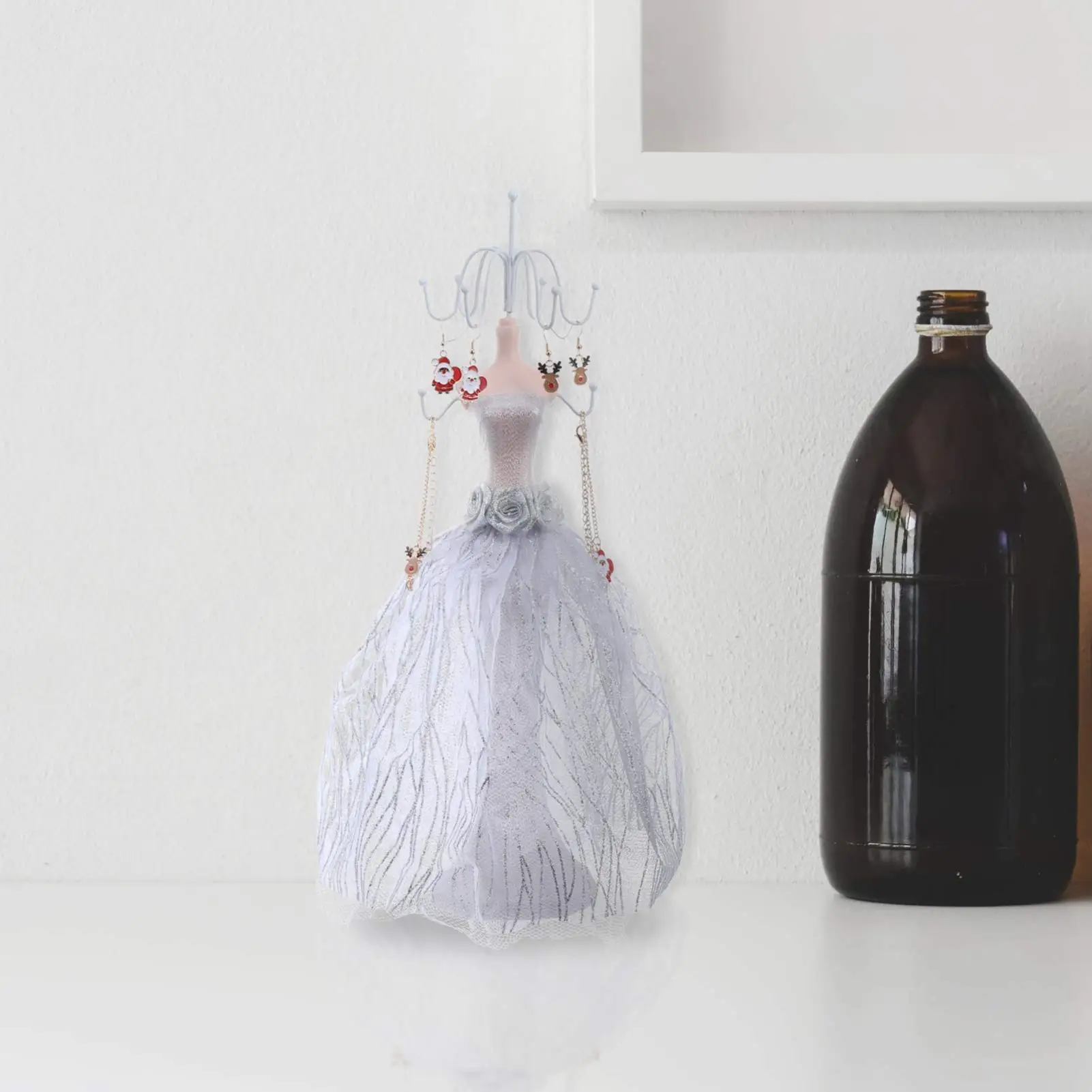 Claret Jewelry Display Stand Model Dress Earring Necklace Ring Jewelry Holder Mannequin Stand Hanging Jewelry Tower Rack