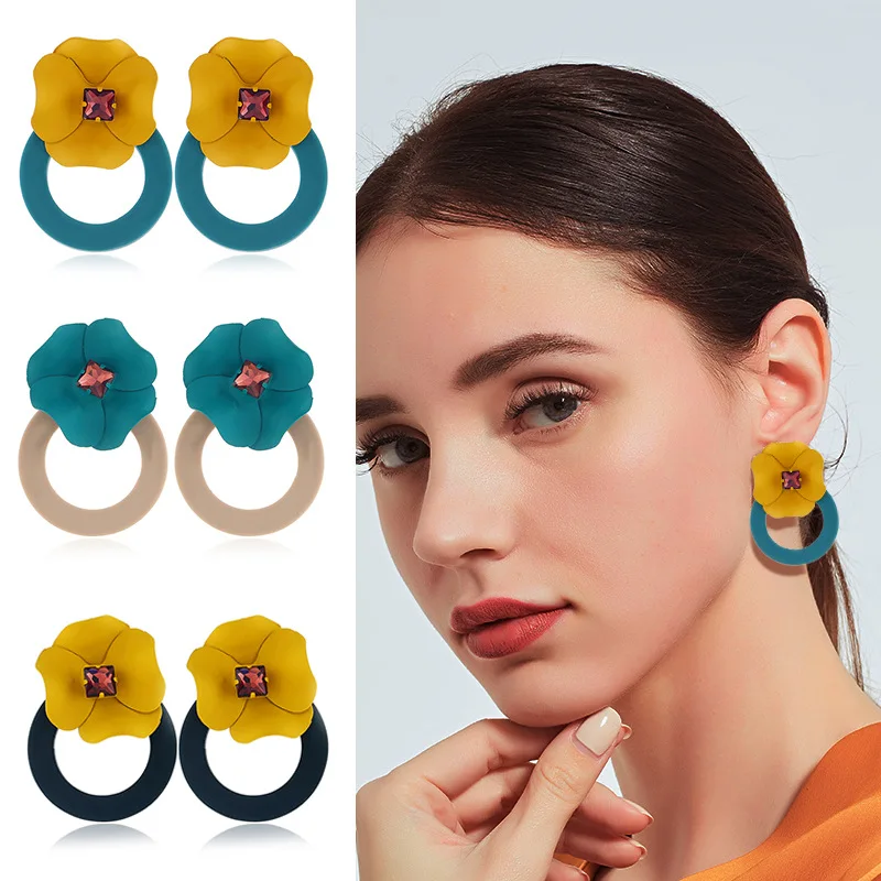 Pretty Design Yellow Sunflower Fancy Earrings For Girl Party