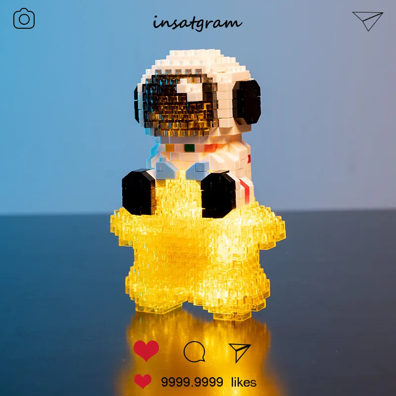 Wholesale of Diga Ultraman and Astronaut series luminous small particle puzzle puzzle for block toy gifts