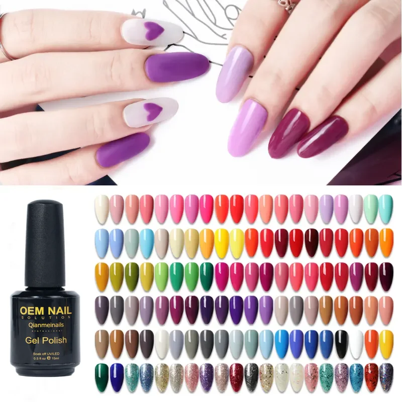 QM Nail Gel professional Private Label soak off Beshyne 140 gel color set 15ml UV Nail Gel Polish