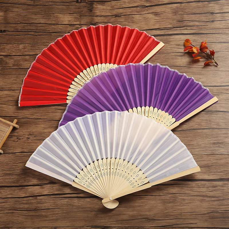 Wedding Souvenirs Silk Fan Bridal White Fan Custom Wedding Fan