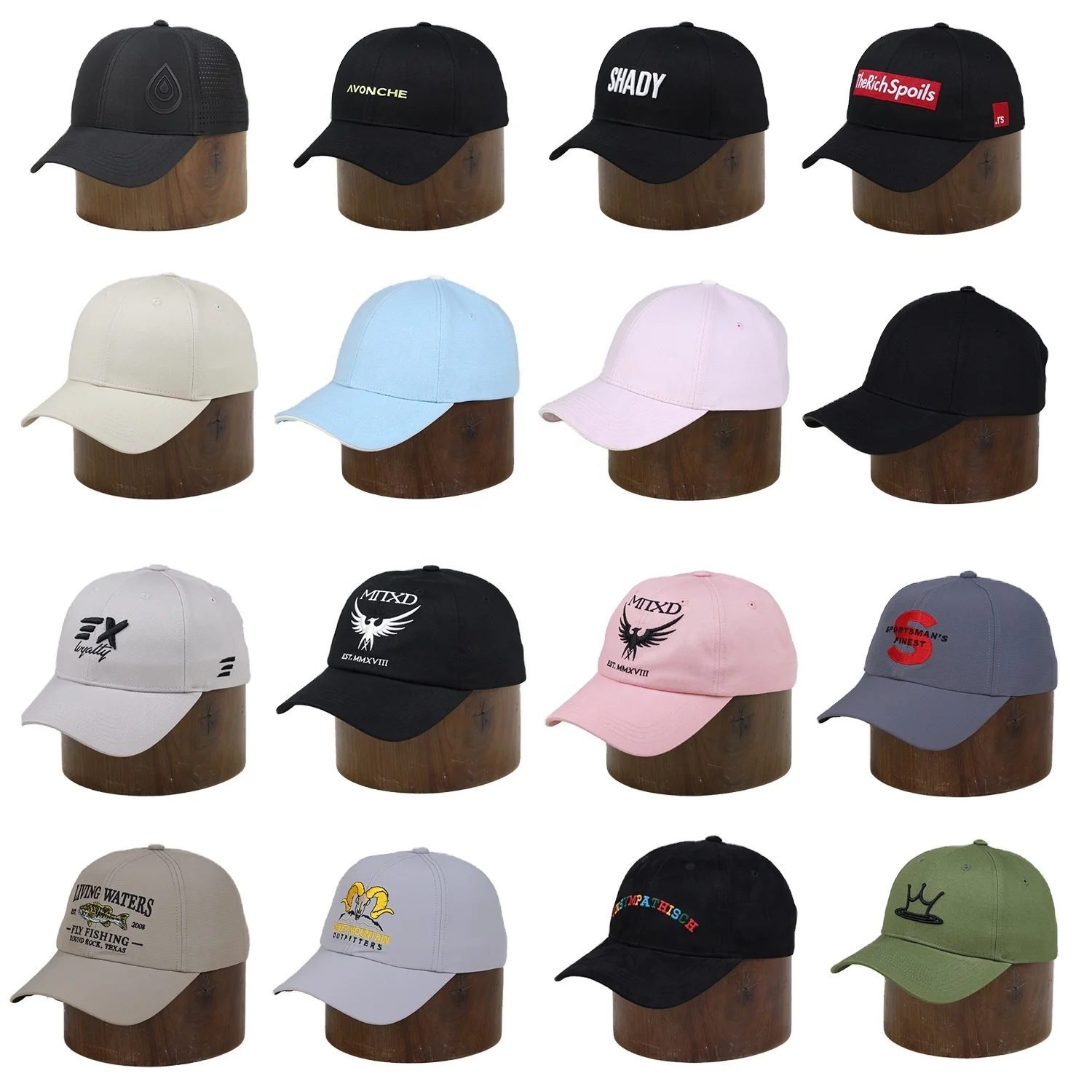 Пользовательские кепки с вышитым логотипом регулируемые на открытом воздухе 6-панельные для