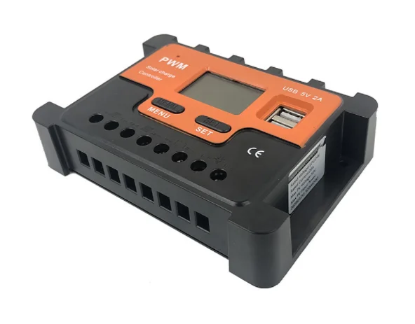 10A/20A/30A/40A/50A/60A PWM контроллер солнечного заряда 12V/24V солнечный регулятор зарядное устройство ЖК-дисплей двойной USB