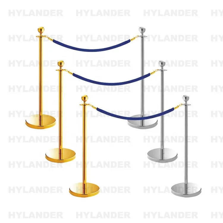 Indoor Stanchion Public Place Crowd Control Steel Queue Rope Barrier Stanchion