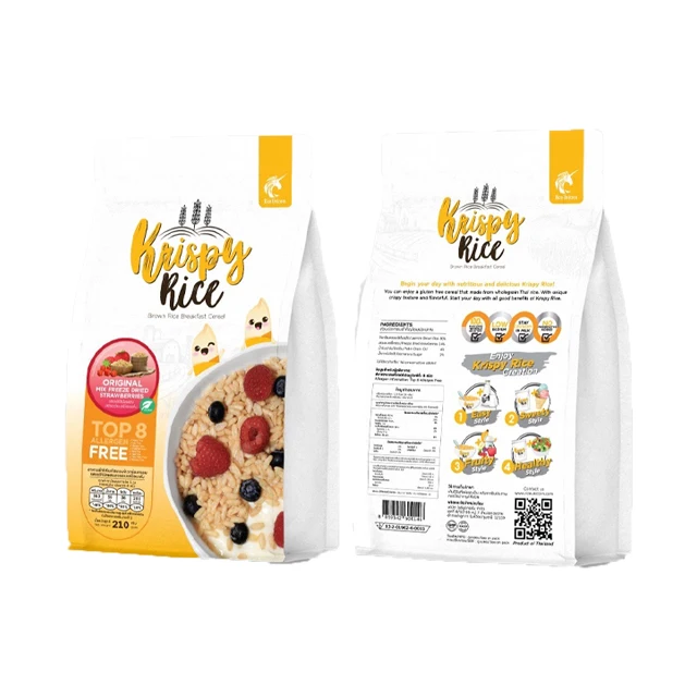 Krispy Rice Food Snacks Breakfast Cereal Wheat Grain Best Selling from Thailand