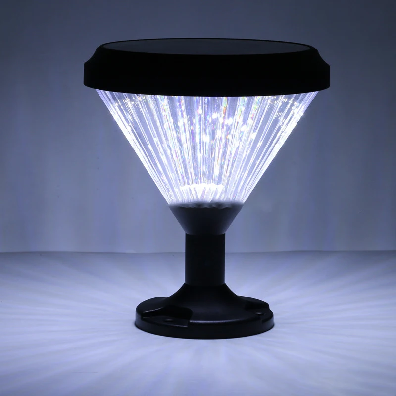 Solar Exterior Lantern Outdoor Post Light Lighting Black Pillar Lamp Fixtures With Patented Pc Cover Lens For Wood Fence Decor