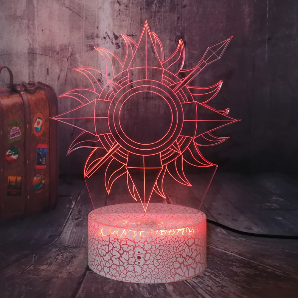 Movie Lovers Gift Illusion Lamp Game of Thrones House Martell A Song of Ice and Fire USB Touch Crack Base 3D LED Night Light