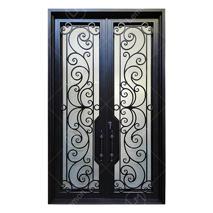 High Quality Security Cast Iron Door Customized Interior Swing Double Wrought Iron Doors