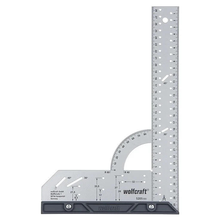 Woodworking multi functional scribing rule T - shaped hole ruler, wolfcraft universal angle